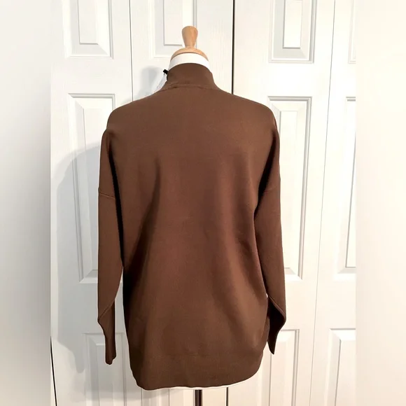 NWT M.M Lafleur Athens Half Zip Knit Pullover Deep Fern Olive Color Size Medium - Picture 10 of 11